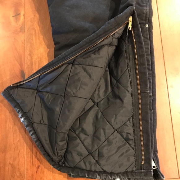 CARHARTT MEN’S ARTIC LINED 40 X 30 QUARTER ZIP LEG BIBS - Picture 5 of 7